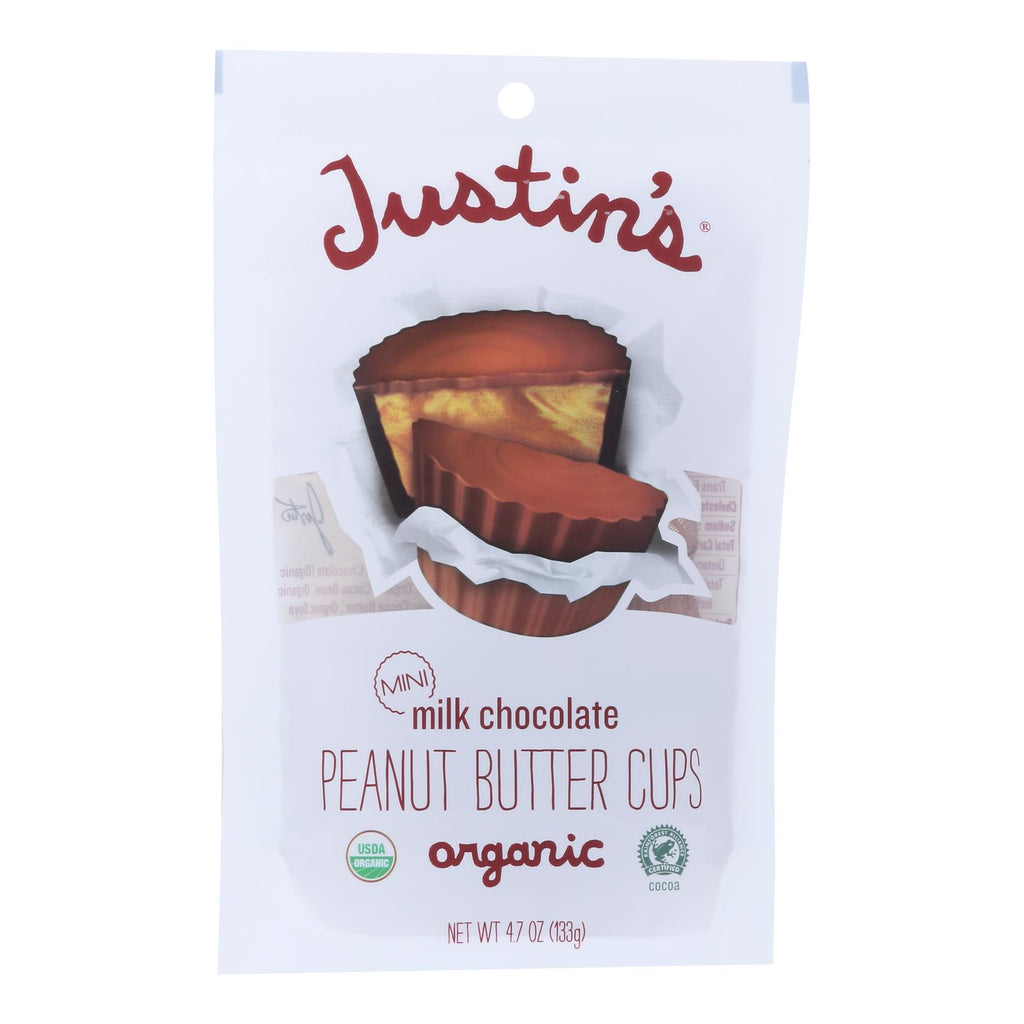 Justin's Nut Butter Peanut Butter Cups - Organic - Milk Chocolate - Mini - Case Of 6 - 4.7 Oz. - Lakehouse Foods