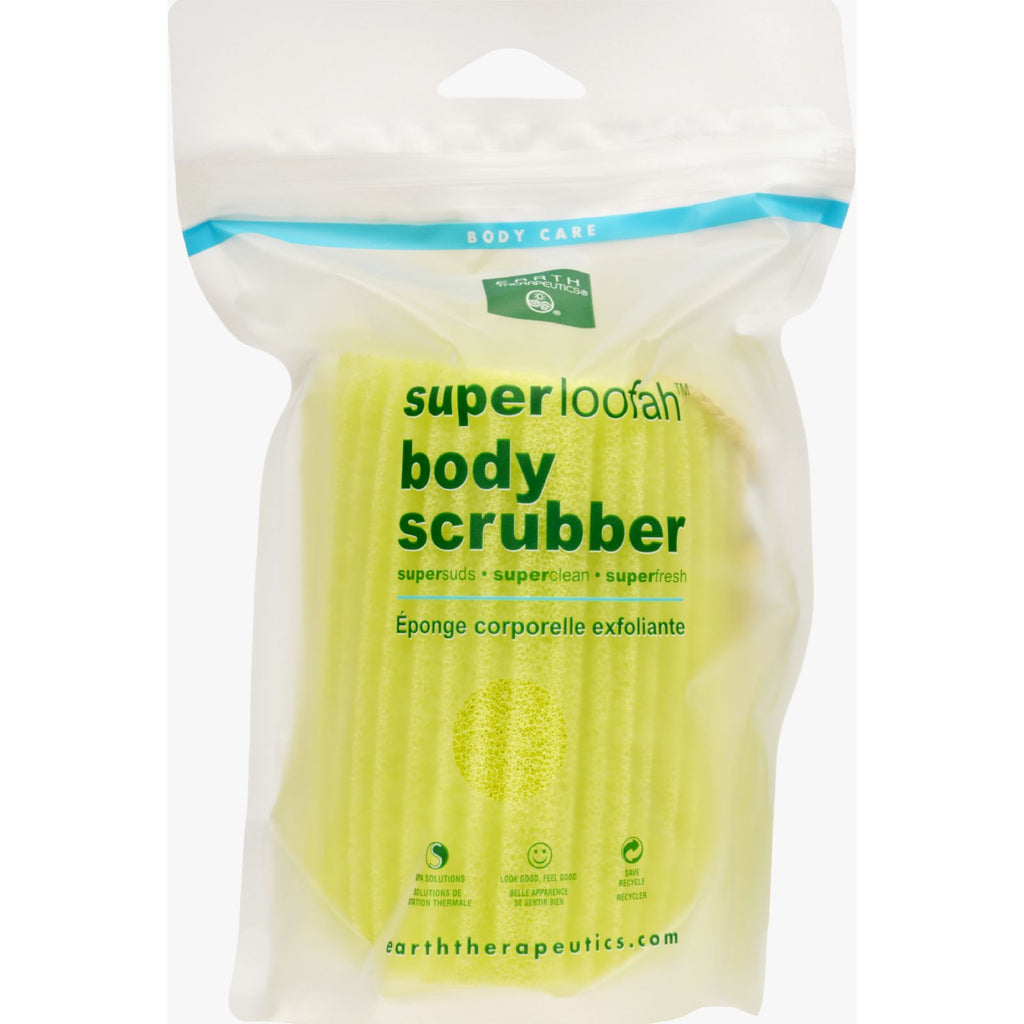 Earth Therapeutics Loofah - Super - Body Scrubber - Green - 1 Count - Lakehouse Foods