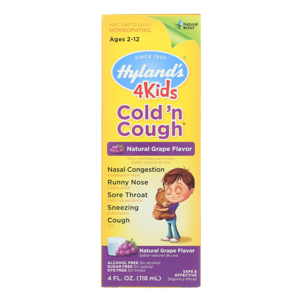 Hylands Homeopathic Cold N Cough - 4 Kids - Grape - 4 Oz - Lakehouse Foods