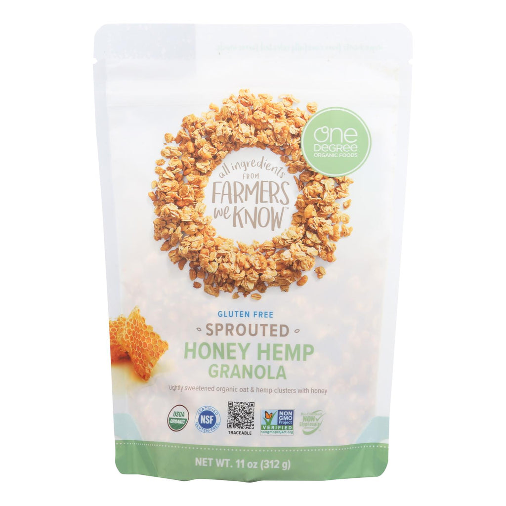 One Degree Organic Foods Sprouted Oat Hemp Granola - Honey - Case Of 6 - 11 Oz. - Lakehouse Foods