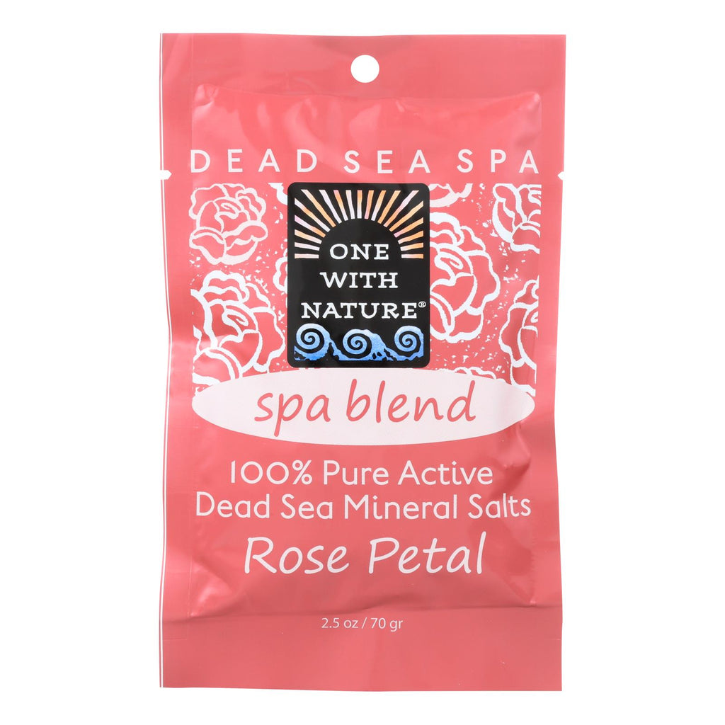 One With Nature Spa Blend Rose Petal Dead Sea Mineral Bath - Salt - Case Of 6 - 2.5 Oz. - Lakehouse Foods