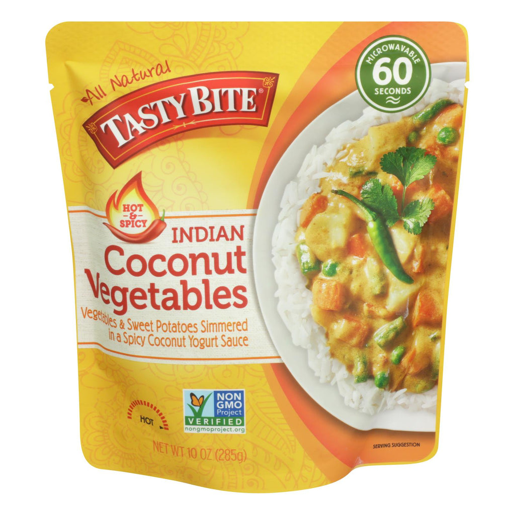 Tasty Bite Heat & Eat Indian Cuisine Entr?e - Hot & Spicy Coconut Vegetables - Case Of 6 - 10 Oz - Lakehouse Foods