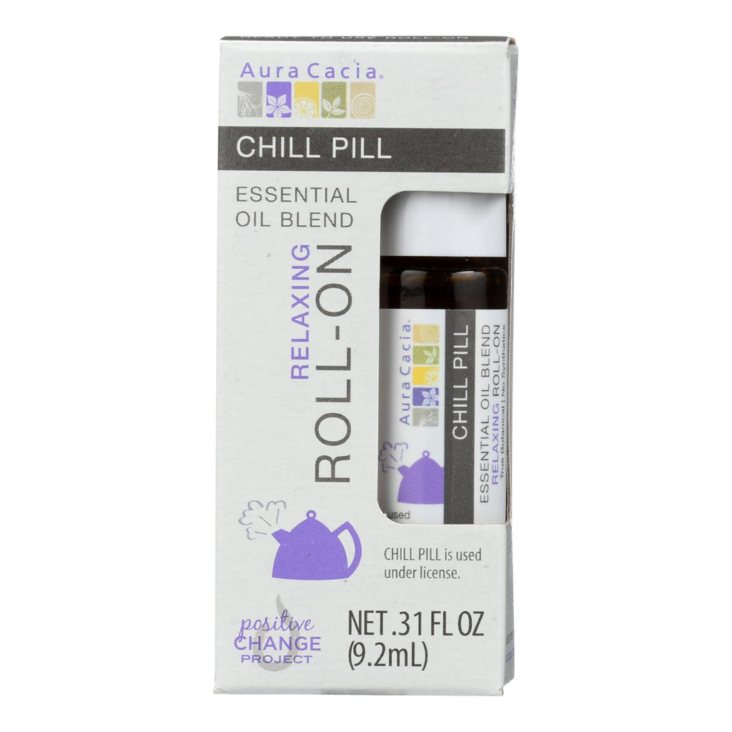 Aura Cacia - Roll On Essential Oil - Chill Pill - Case Of 4 - .31 Fl Oz - Lakehouse Foods