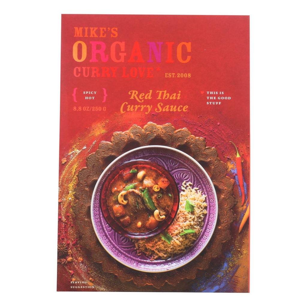 Mike's Organic Curry Love - Organic Curry Simmer Sauce - Red Thai - Case Of 6 - 8.8 Fl Oz. - Lakehouse Foods