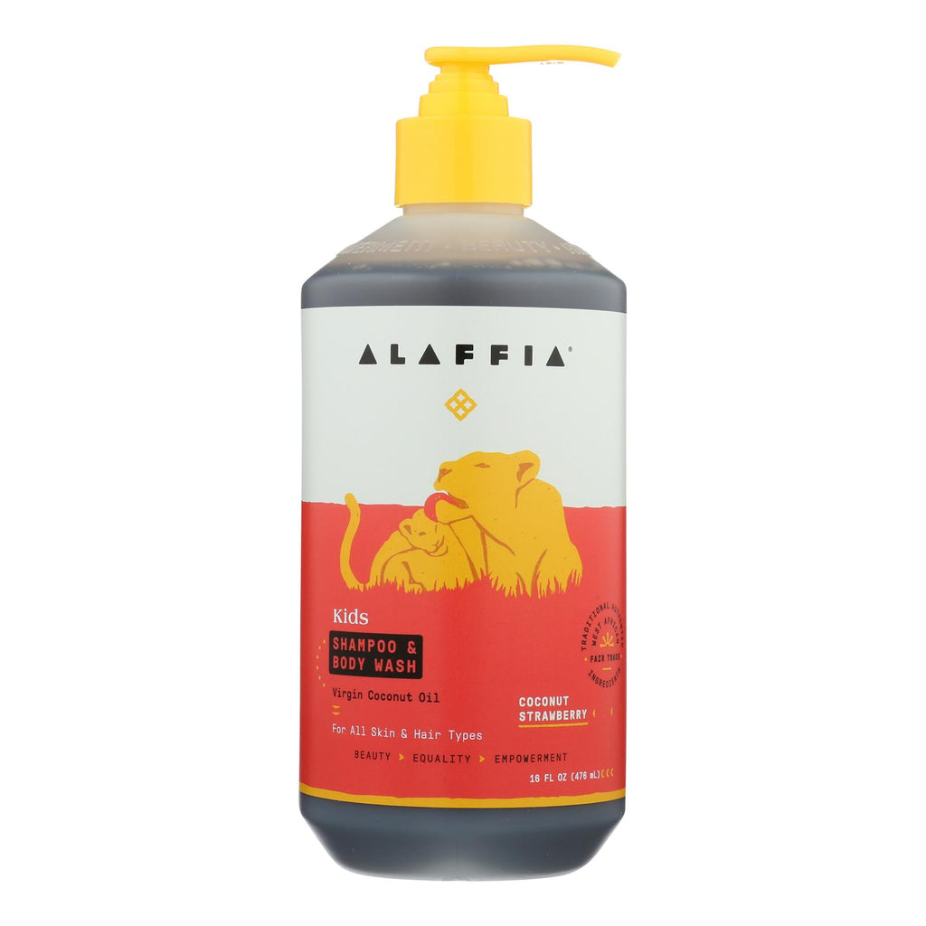 Alaffia - Everyday Shampoo And Body Wash - Coconut Strawberry - 16 Fl Oz. - Lakehouse Foods