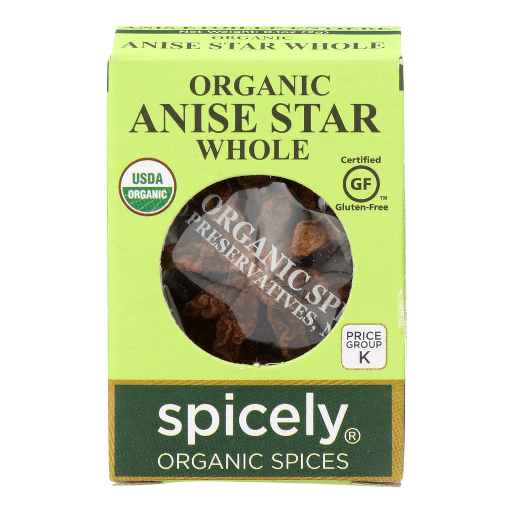 Spicely Organics - Organic Star Anise - Whole - Case Of 6 - 0.1 Oz. - Lakehouse Foods