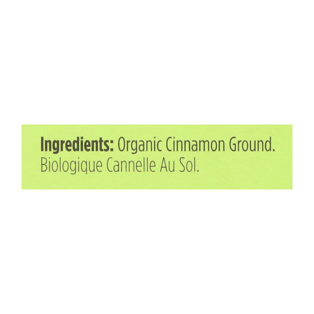 Spicely Organics - Organic Cinnamon - Ground - Case Of 6 - 0.45 Oz. - Lakehouse Foods