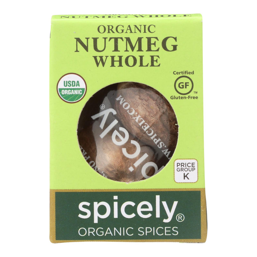 Spicely Organics - Organic Nutmeg - Whole - Case Of 6 - 0.1 Oz. - Lakehouse Foods