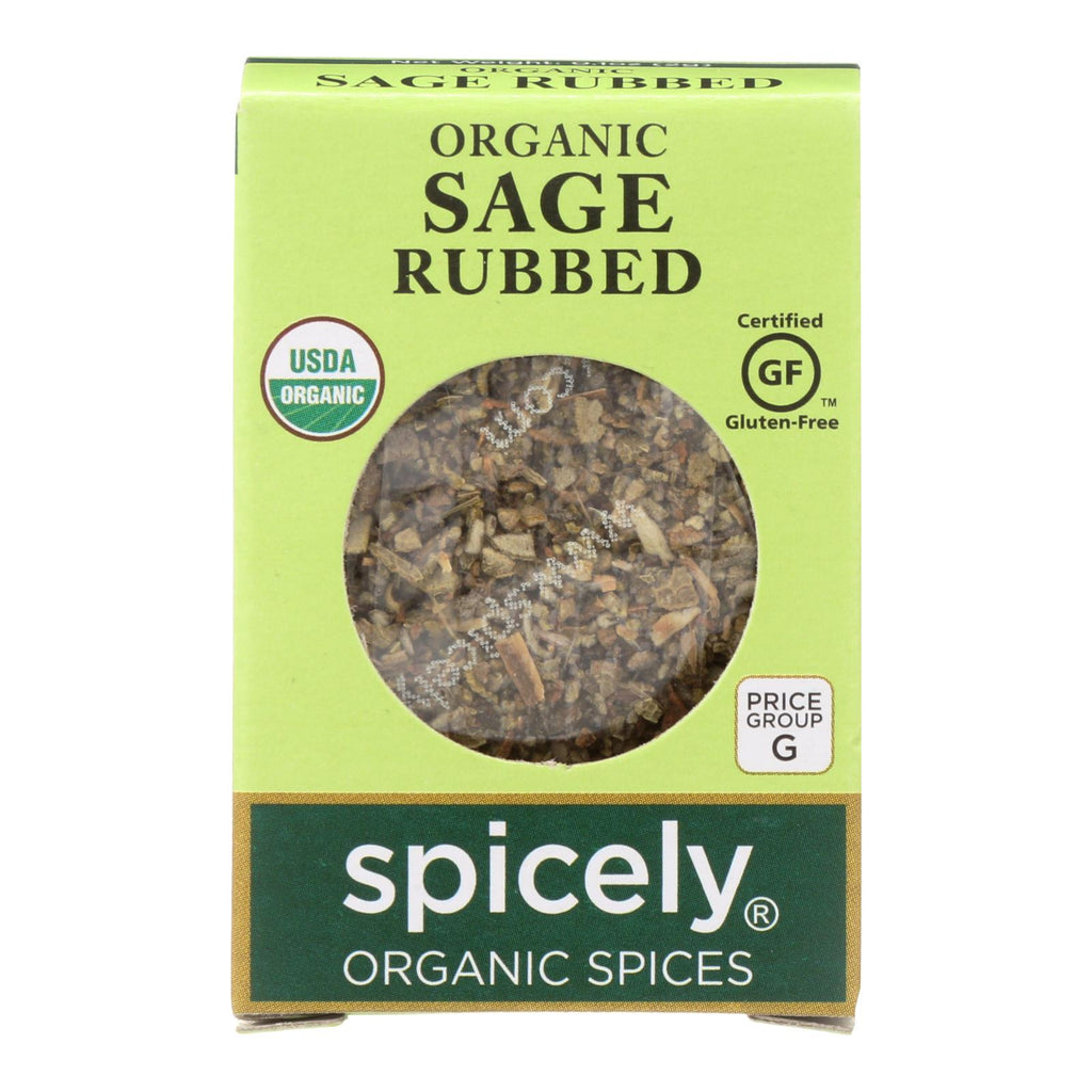 Spicely Organics - Organic Sage - Rubbed - Case Of 6 - 0.1 Oz. - Lakehouse Foods