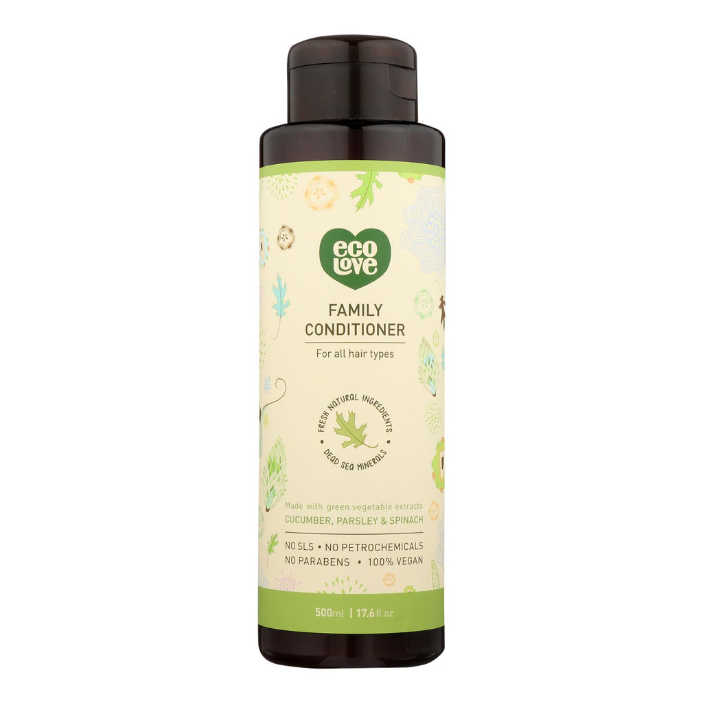 Ecolove Conditioner - Green Vegetables Family Conditioner For All Hair Types - Case Of 1 - 17.6 Fl Oz. - Lakehouse Foods