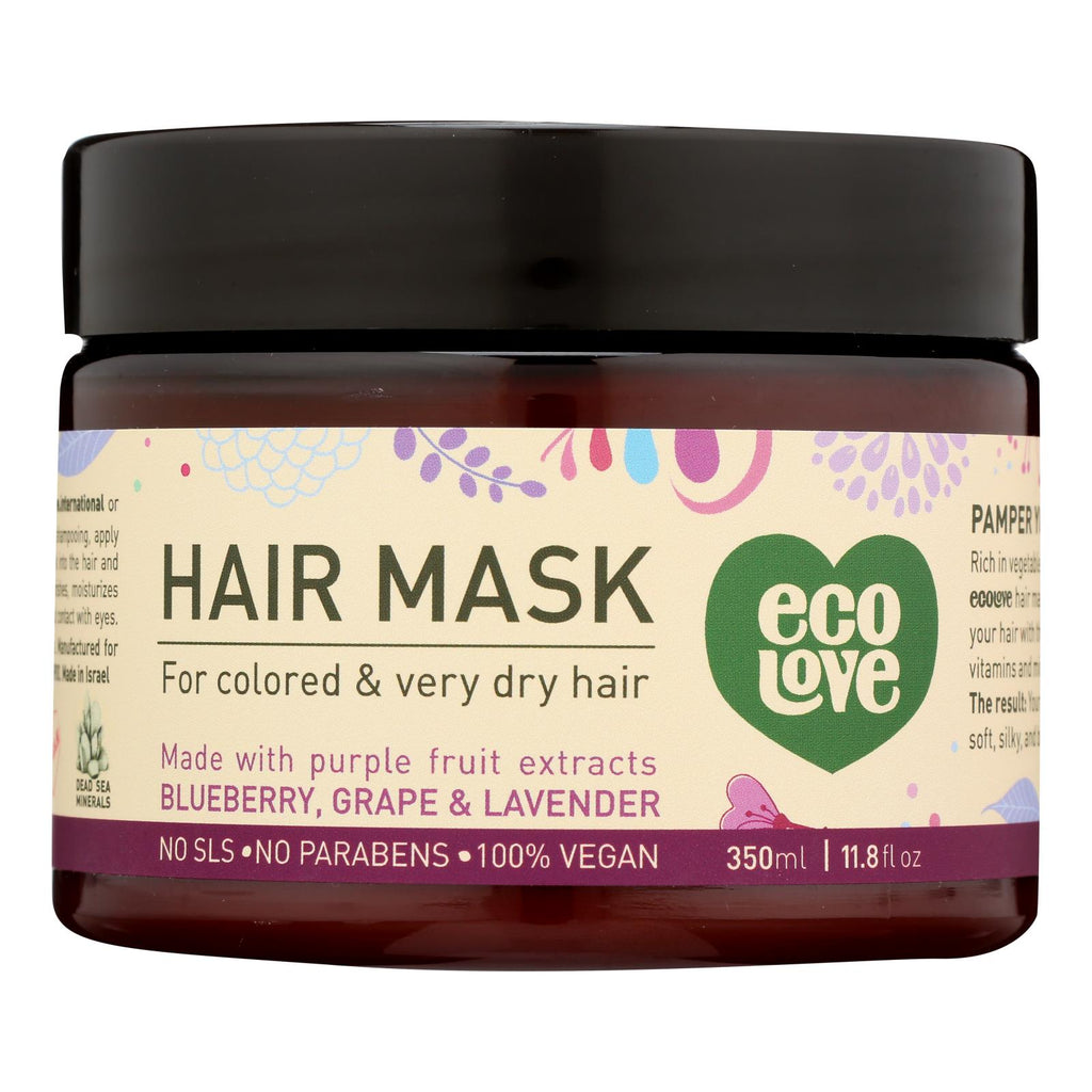 Ecolove Hair Mask - Purple Fruit Hair Mask For Colored And Very Dry Hair  - Case Of 1 - 11.8 Oz. - Lakehouse Foods