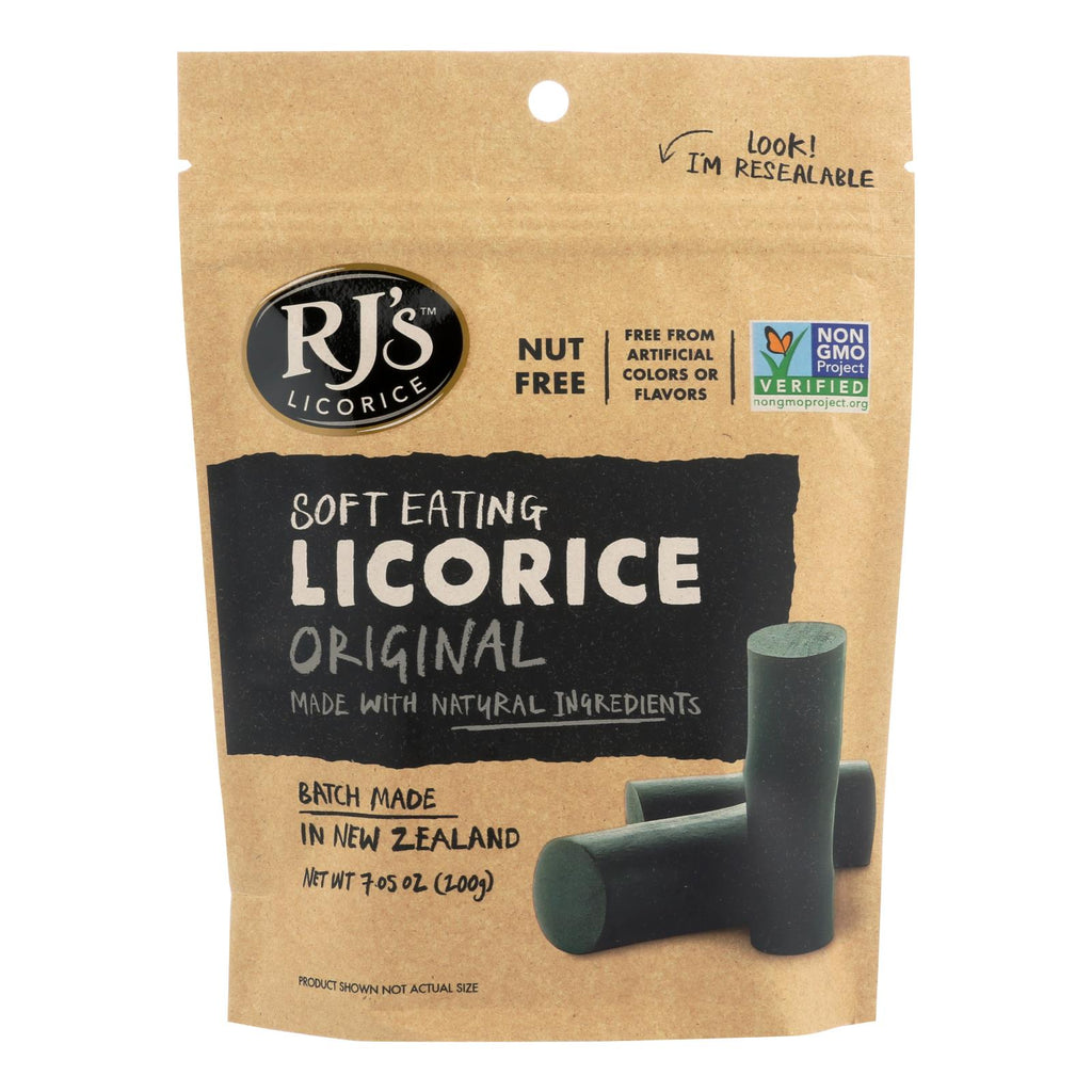 Rj's Licorice Soft Eating Licorice - Original - Case Of 8 - 7.05 Oz - Lakehouse Foods