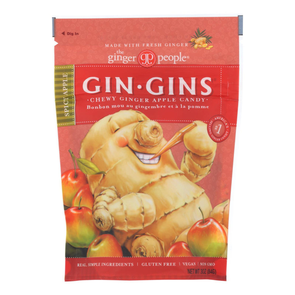 Ginger People Chewy Ginger Candy - Spicy Apple - Case Of 12 - 3 Oz. - Lakehouse Foods