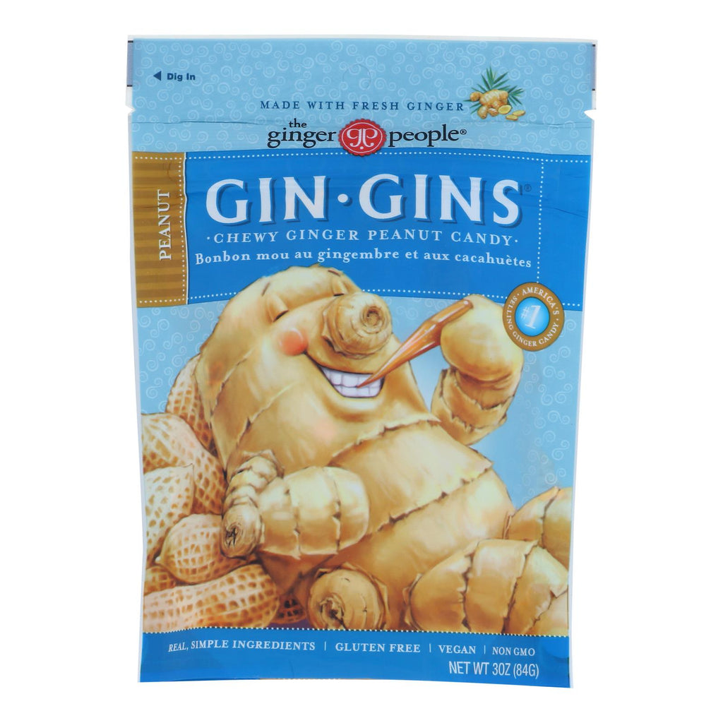 Ginger People Chewy Ginger Candy - Peanut - Case Of 12 - 3 Oz. - Lakehouse Foods