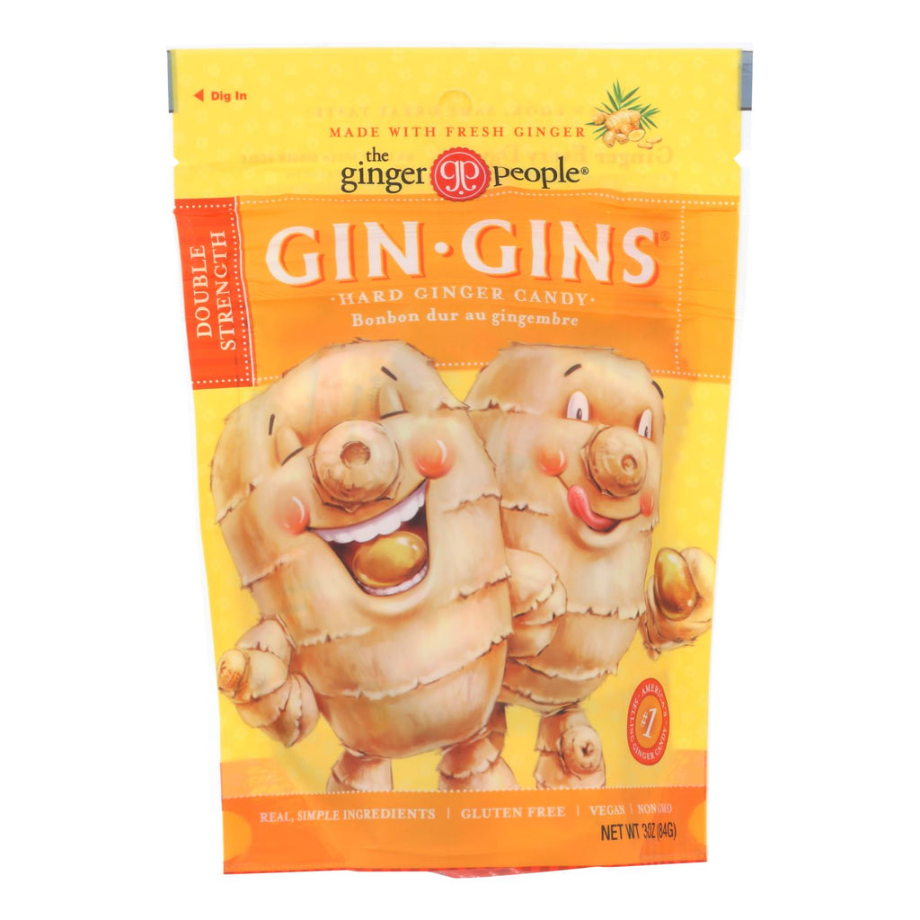 Ginger People - Gin Gins Hard Ginger Candy - Double Strength - Case Of 12 - 3 Oz. - Lakehouse Foods