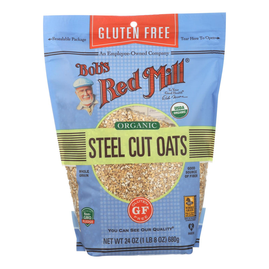 Bob's Red Mill - Organic Steel Cut Oats - Gluten Free - Case Of 4-24 Oz - Lakehouse Foods