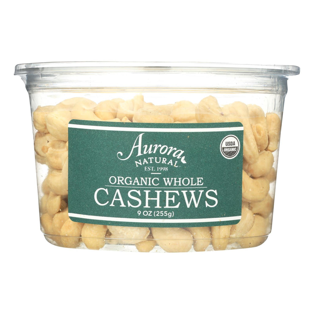 Aurora Natural Products - Organic Whole Cashews - Case Of 12 - 9 Oz. - Lakehouse Foods