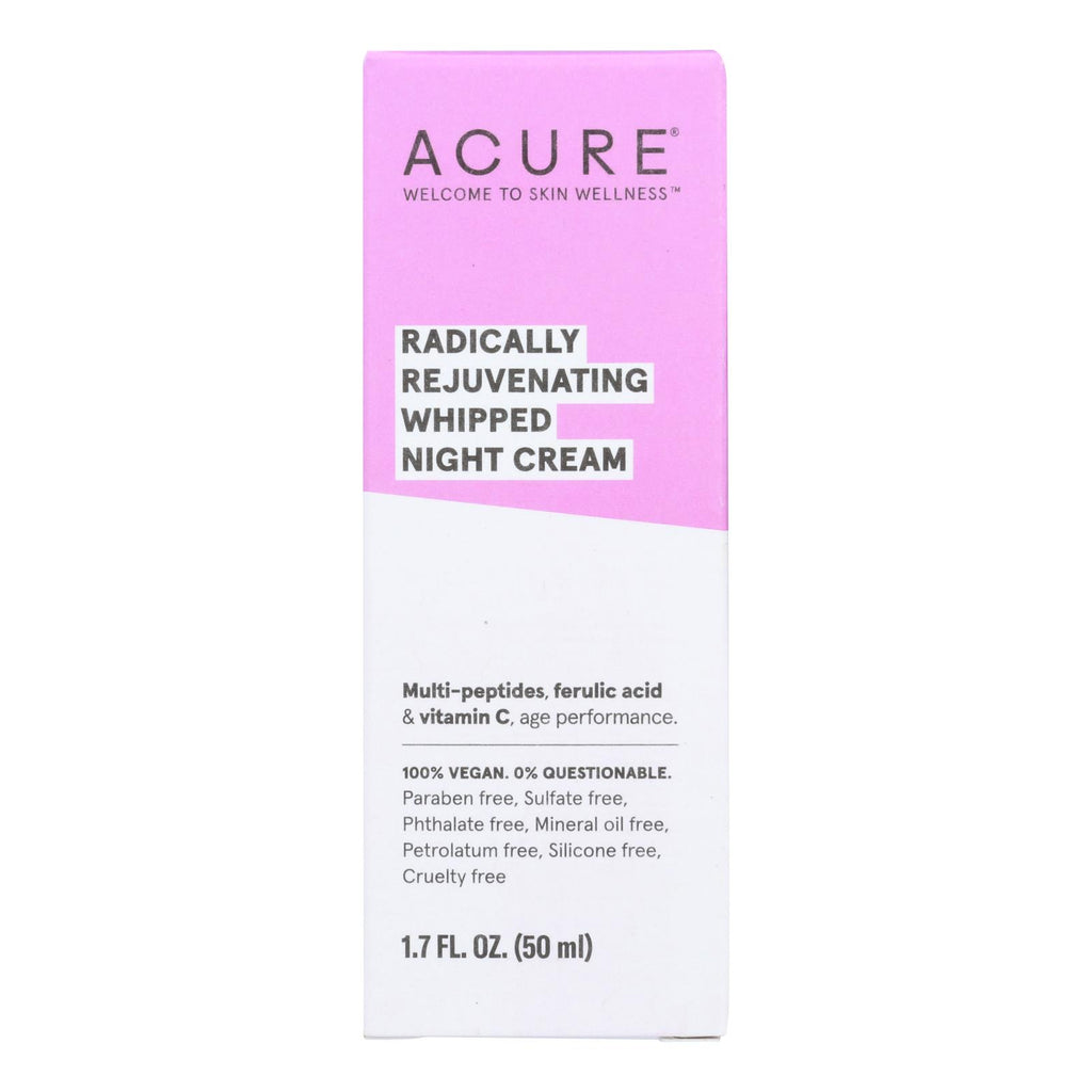 Acure - Whipped Night Cream - Radically Rejuvenating - 1.7 Fl Oz. - Lakehouse Foods