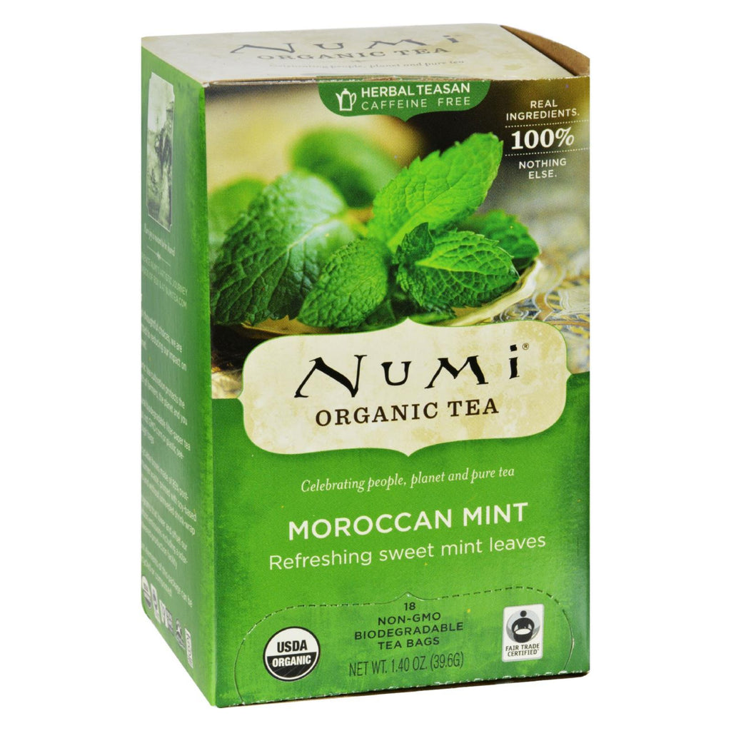 Numi Organic Tea Moroccan Mint - 18 Tea Bags - Case Of 6 - Lakehouse Foods