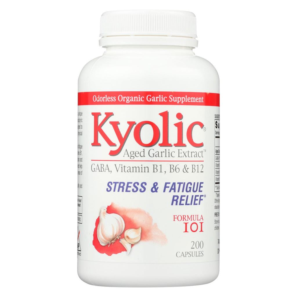 Kyolic - Aged Garlic Extract Stress And Fatigue Relief Formula 101 - 200 Capsules - Lakehouse Foods