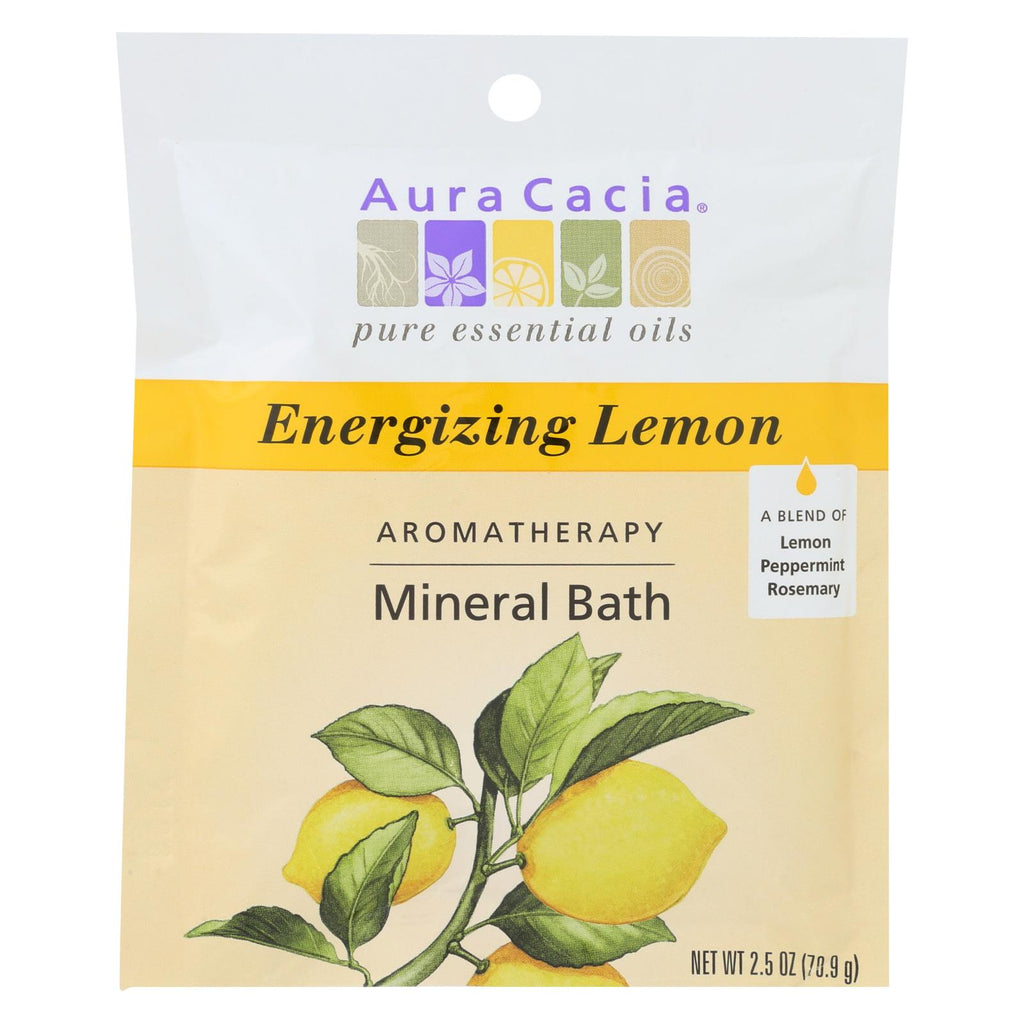 Aura Cacia - Aromatherapy Mineral Bath Energizing Lemon - 2.5 Oz - Case Of 6 - Lakehouse Foods