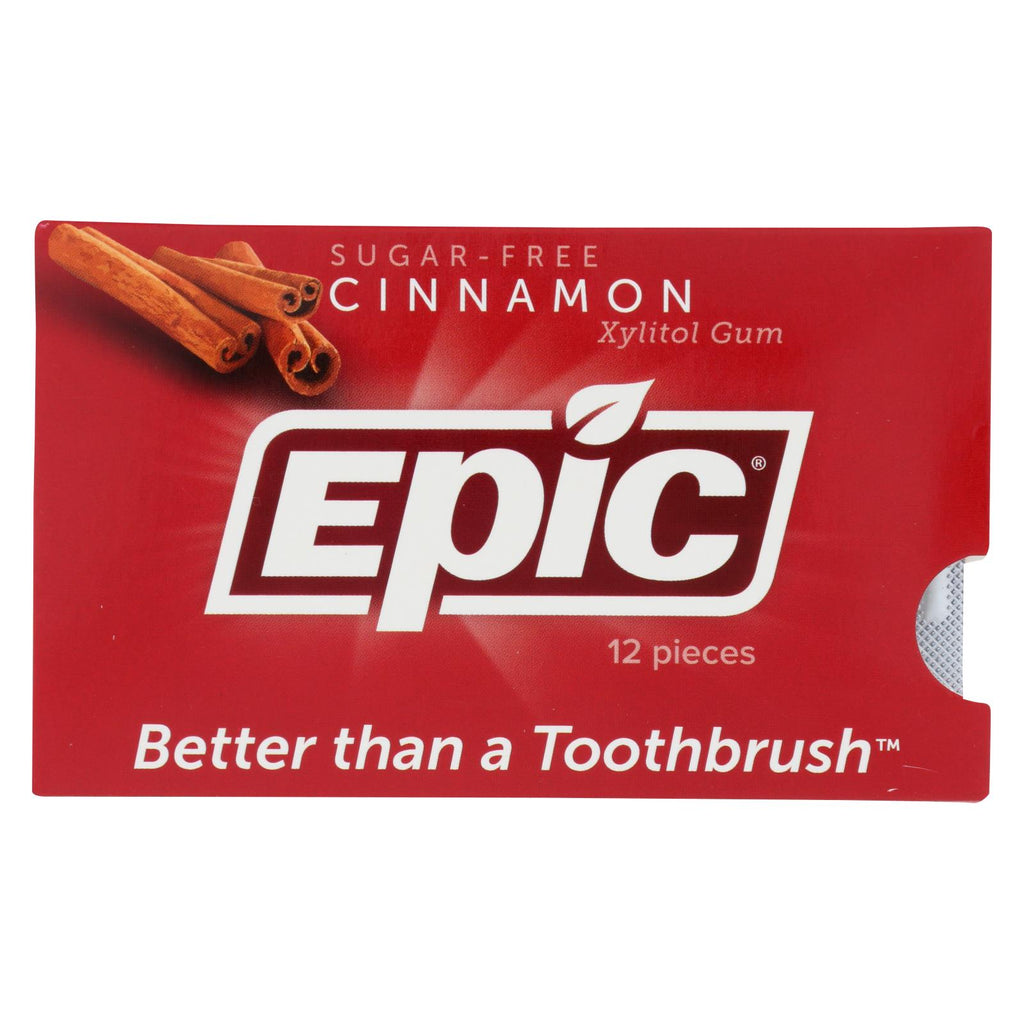 Epic Dental - Xylitol Gum - Cinnamon - Case Of 12 - 12 Pack - Lakehouse Foods