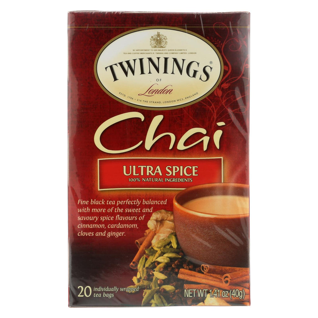 Twining's Tea Chai - Ultra Spice - Case Of 6 - 20 Bags - Lakehouse Foods