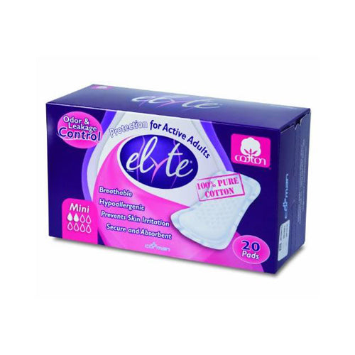 Elyte Light Cotton Incontinence Pads - Mini - 4 In X 8 In - 20 Pack - Lakehouse Foods