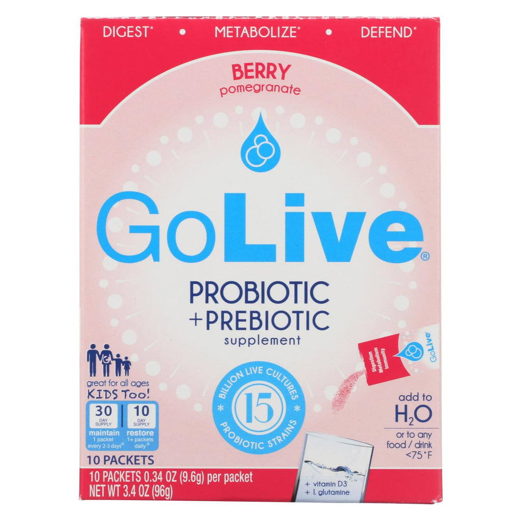 Golive Probiotic Products Probiotic And Prebiotic - Flavored Packets - Berry Pomegranate - 10-.47oz - 1 Each - Lakehouse Foods