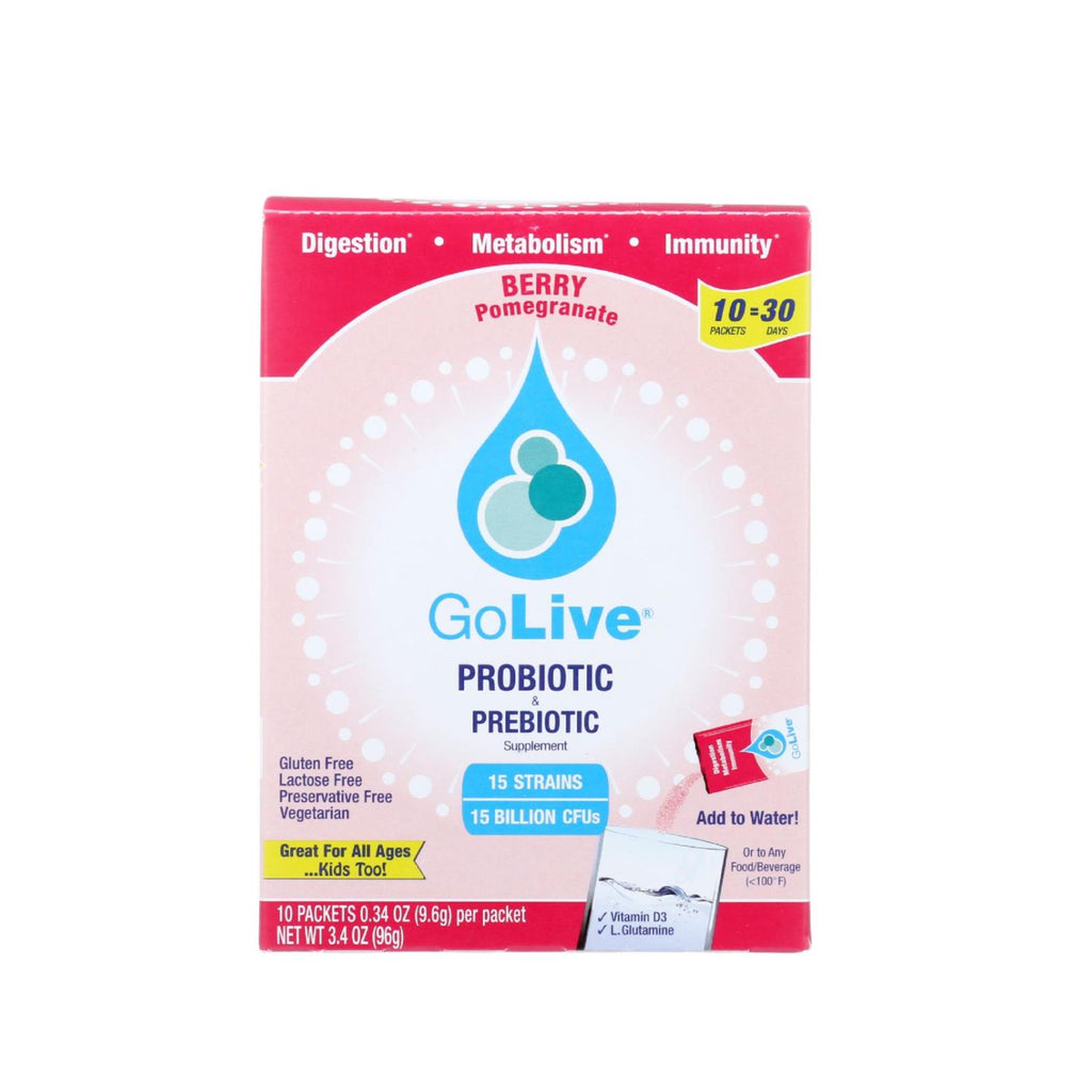 Golive Probiotic Products Probiotic And Prebiotic - Flavored Packets - Berry Pomegranate - 10-.47oz - 1 Each - Lakehouse Foods
