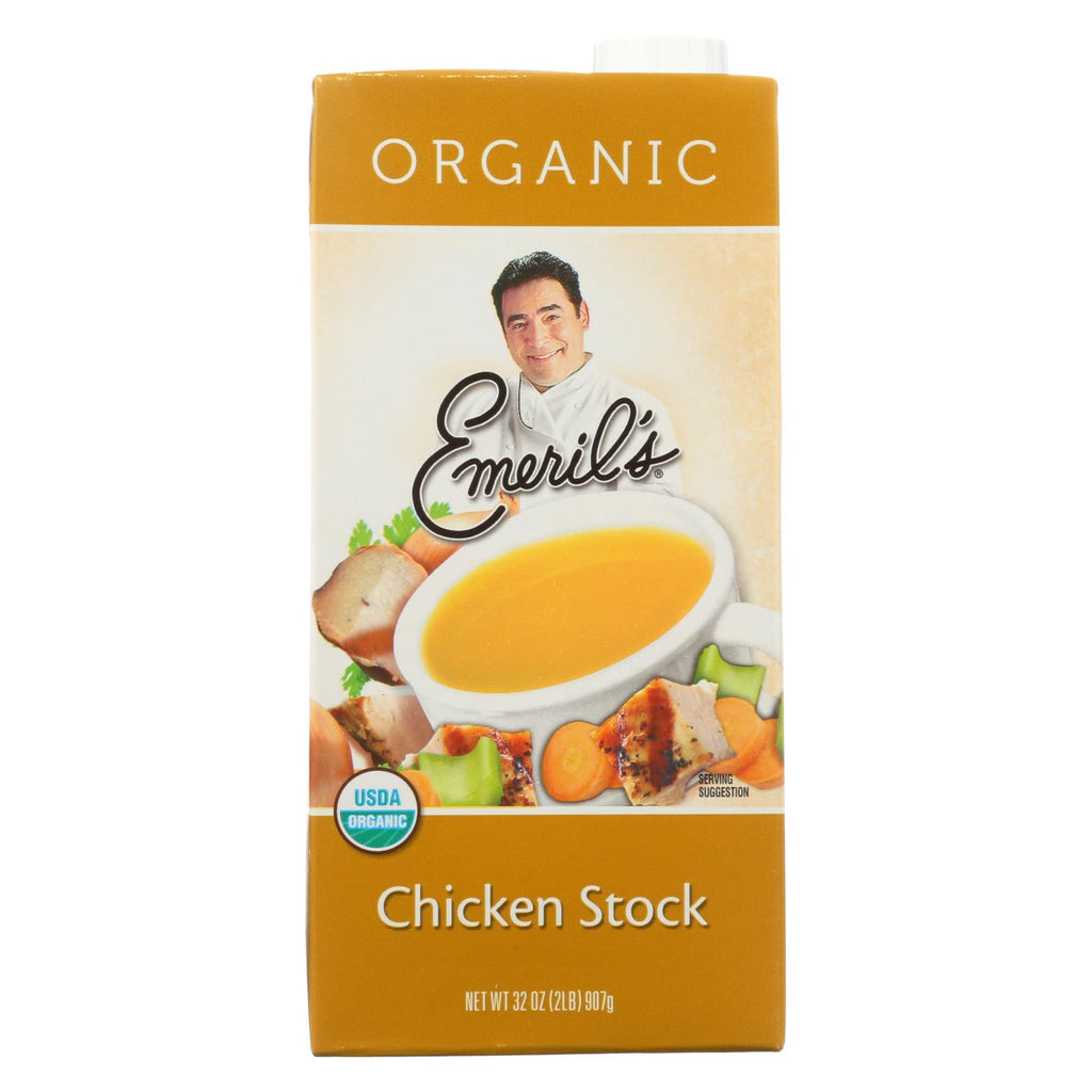 Emeril Organic Chicken Stock - Case Of 6 - 32 Fl Oz. - Lakehouse Foods