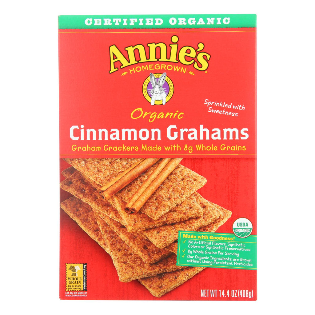 Annie's Homegrown Organic Cinnamon Graham Crackers - Case Of 12 - 14.4 Oz. - Lakehouse Foods