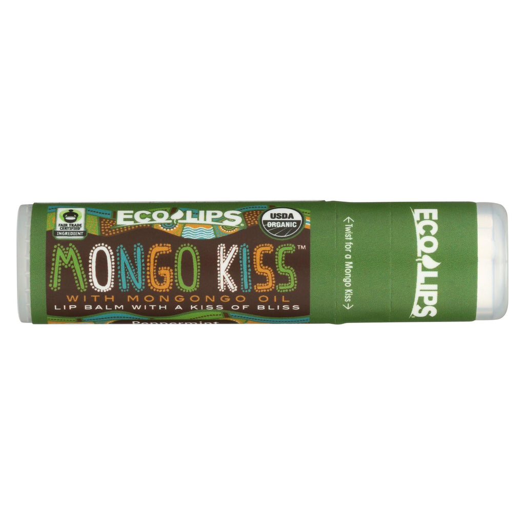 Mongo Kiss Display Center - Lip Balm - Organic - Eco Lips - Peppermint - .25 Oz - Case Of 15 - Lakehouse Foods