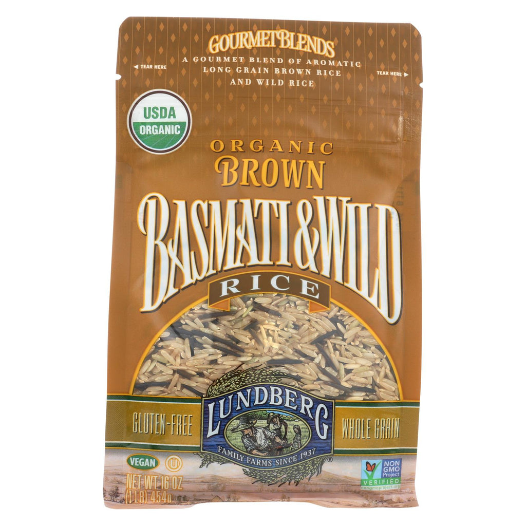 Lundberg Family Farms Brown Basmati And Wild Rice - Case Of 6 - 1 Lb. - Lakehouse Foods