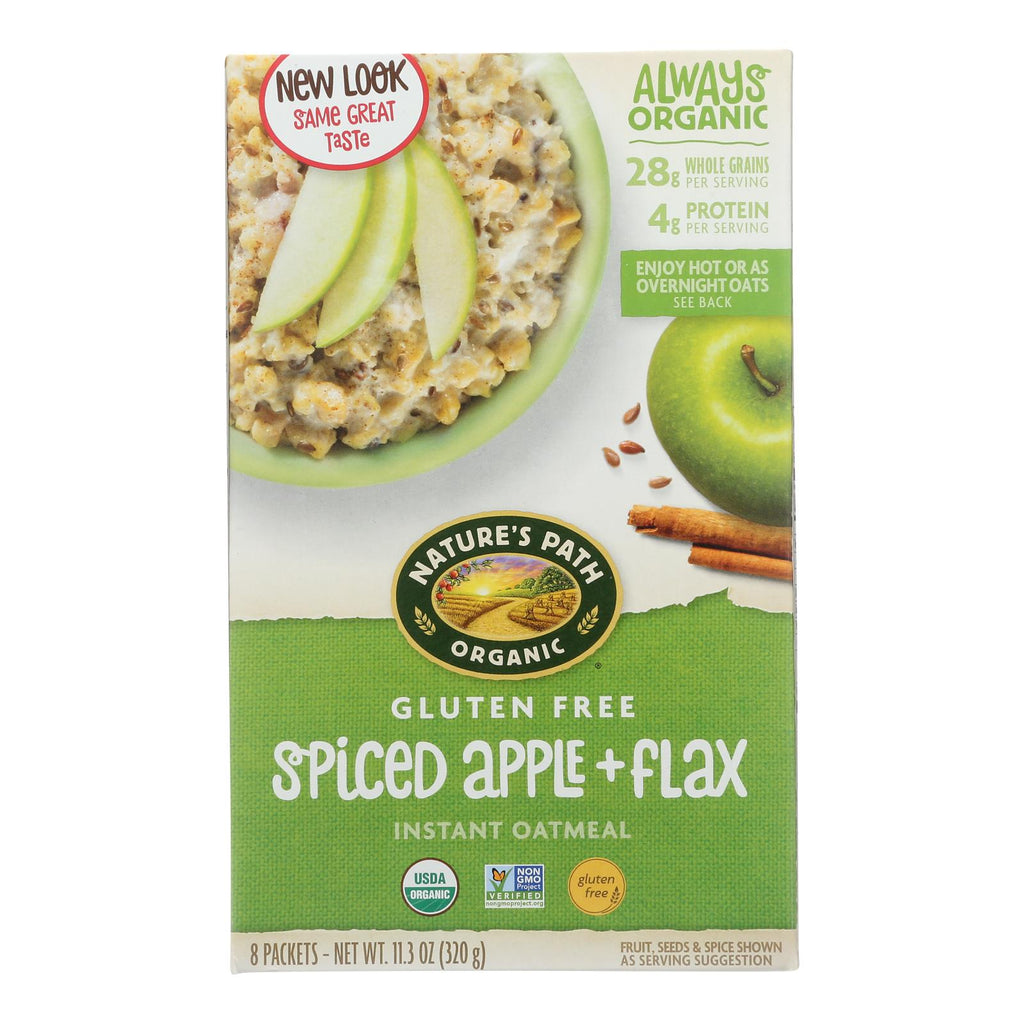 Nature's Path Organic Hot Oatmeal - Spiced Apple With Flax - Case Of 6 - 11.3 Oz. - Lakehouse Foods