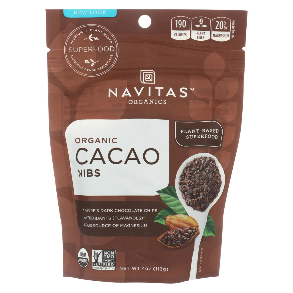 Navitas Naturals Cacao Nibs - Organic - Raw - 4 Oz - Case Of 12 - Lakehouse Foods