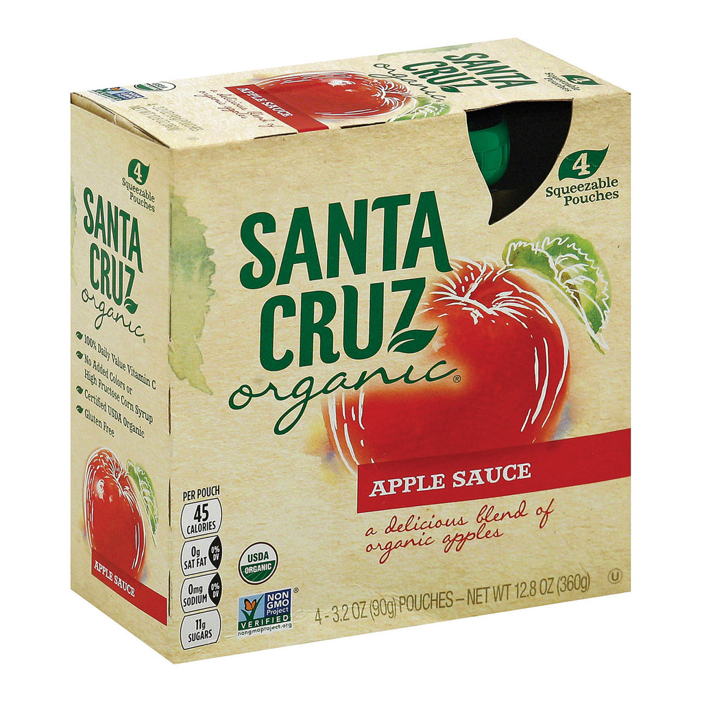 Santa Cruz Organic Apple Sauce - Case Of 6 - 3.2 Oz. - Lakehouse Foods