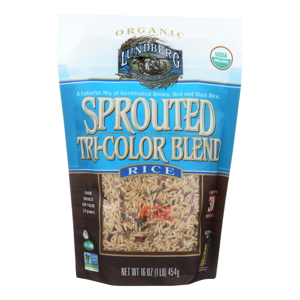 Lundberg Family Farms Sprouted Tri - Color Blend Rice - Case Of 6 - 1 Lb. - Lakehouse Foods