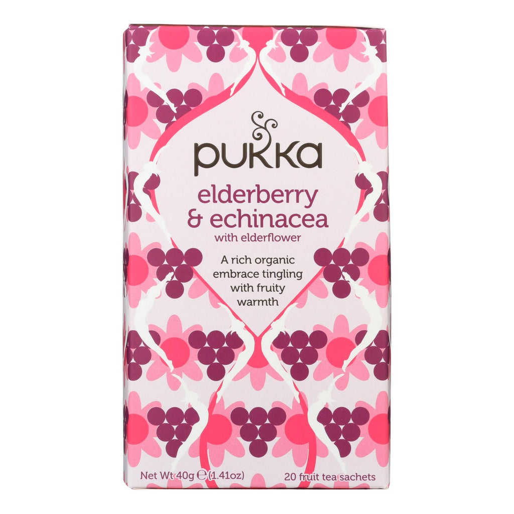 Pukka Herbal Teas Tea - Organic - Elderberry And Echinacea - 20 Bags - Case Of 6 - Lakehouse Foods