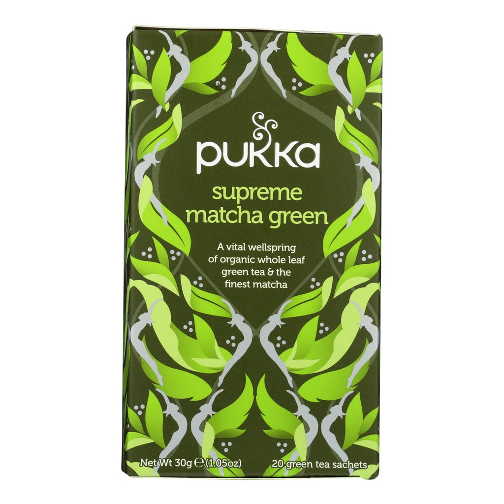 Pukka Herbal Teas Tea - Organic - Green - Supreme Matcha - 20 Bags - Case Of 6 - Lakehouse Foods