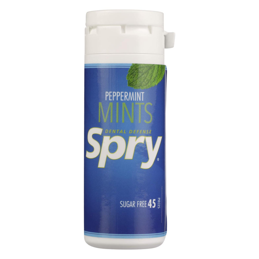 Spry Xylitol Mints - Peppermint - Case Of 6 - 45 Count - Lakehouse Foods