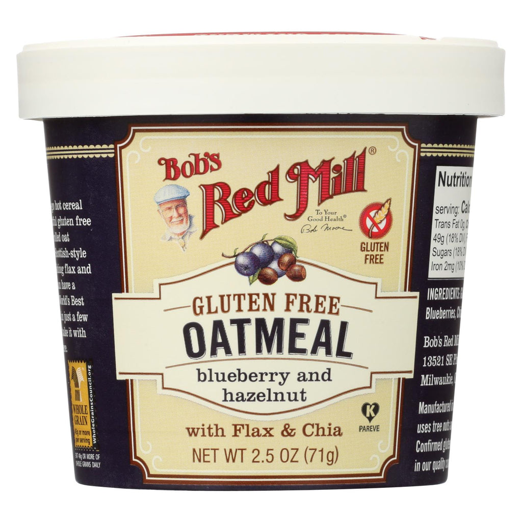 Bob's Red Mill - Gluten Free Oatmeal Cup Blueberry And Hazelnut - 2.5 Oz - Case Of 12 - Lakehouse Foods