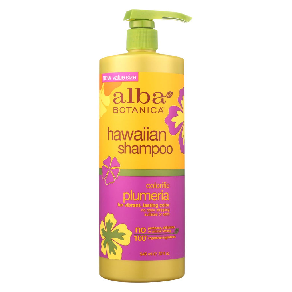 Alba Botanica - Hawaiian Shampoo - Colorific Plumeria - 32 Fl Oz - Lakehouse Foods