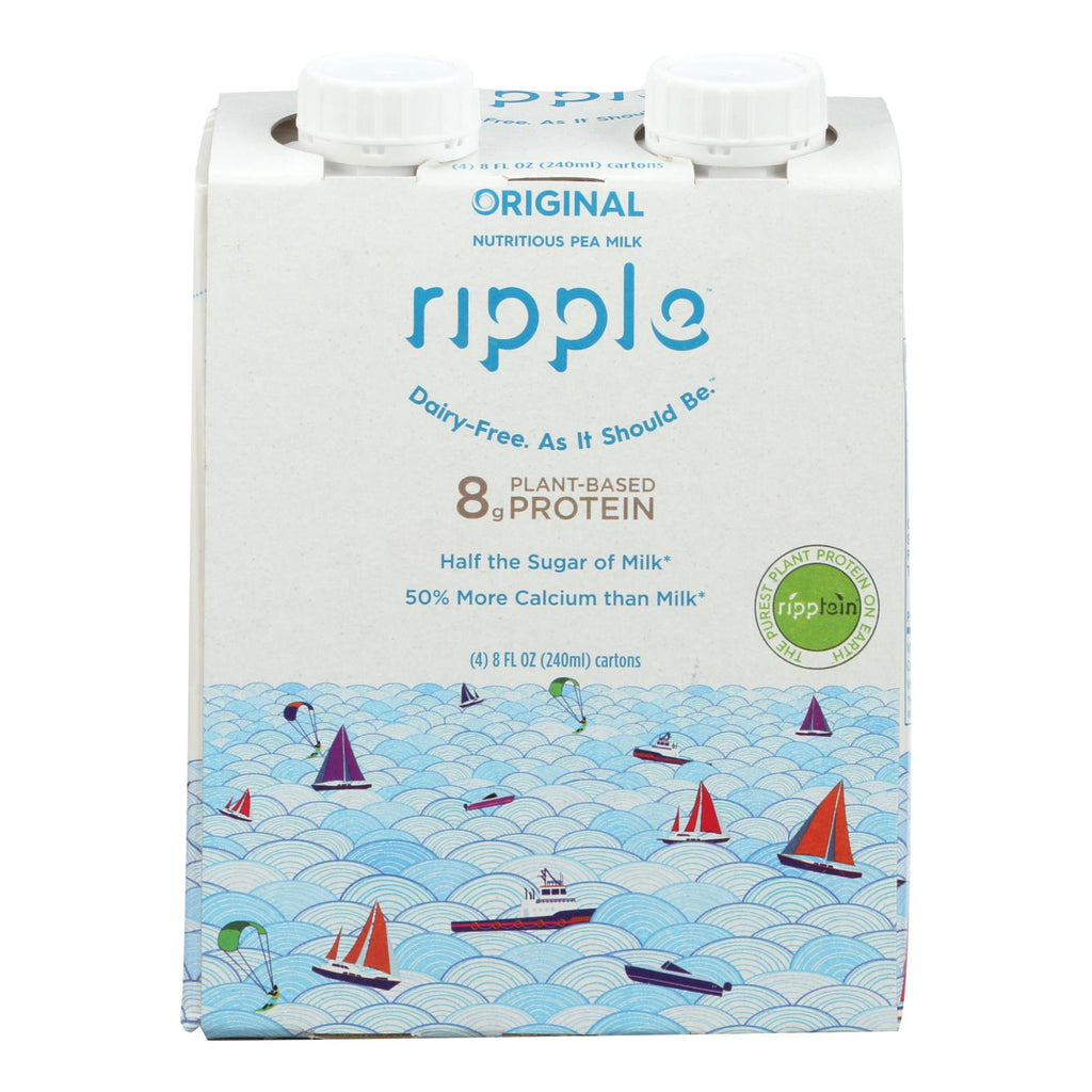 Ripple Foods Ripple Aseptic Original Plant Based With Pea Protein  - Case Of 4 - 4-8 Fz - Lakehouse Foods