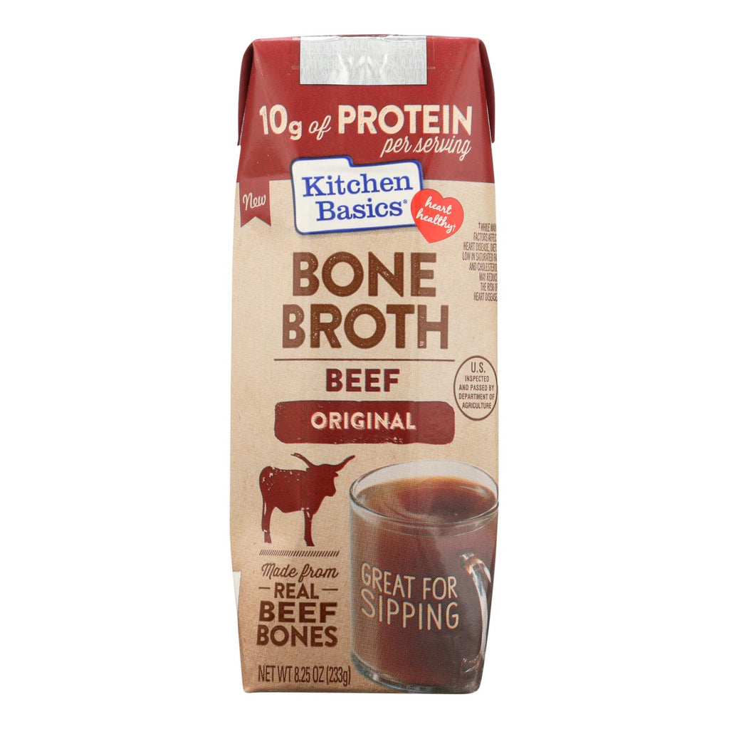 Kitchen Basics Beef Bone Broth - Case Of 12 - 8.25 Fz - Lakehouse Foods