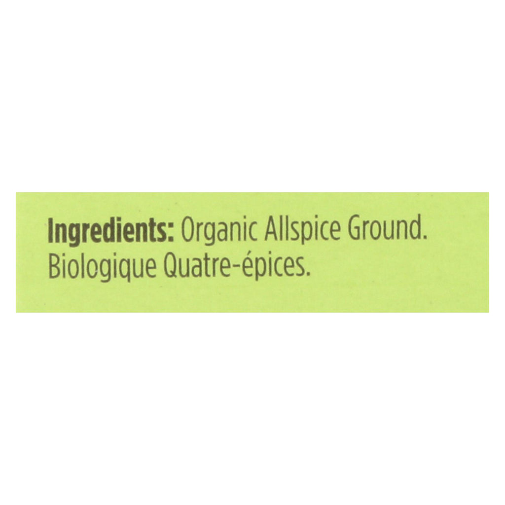 Spicely Organics - Organic Allspice - Ground - Case Of 6 - 0.45 Oz. - Lakehouse Foods