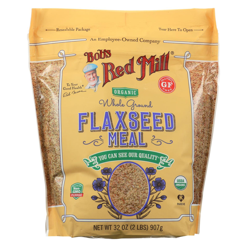 Bob's Red Mill - Organic Flaxseed Meal - Brown - Case Of 4 - 32 Oz - Lakehouse Foods