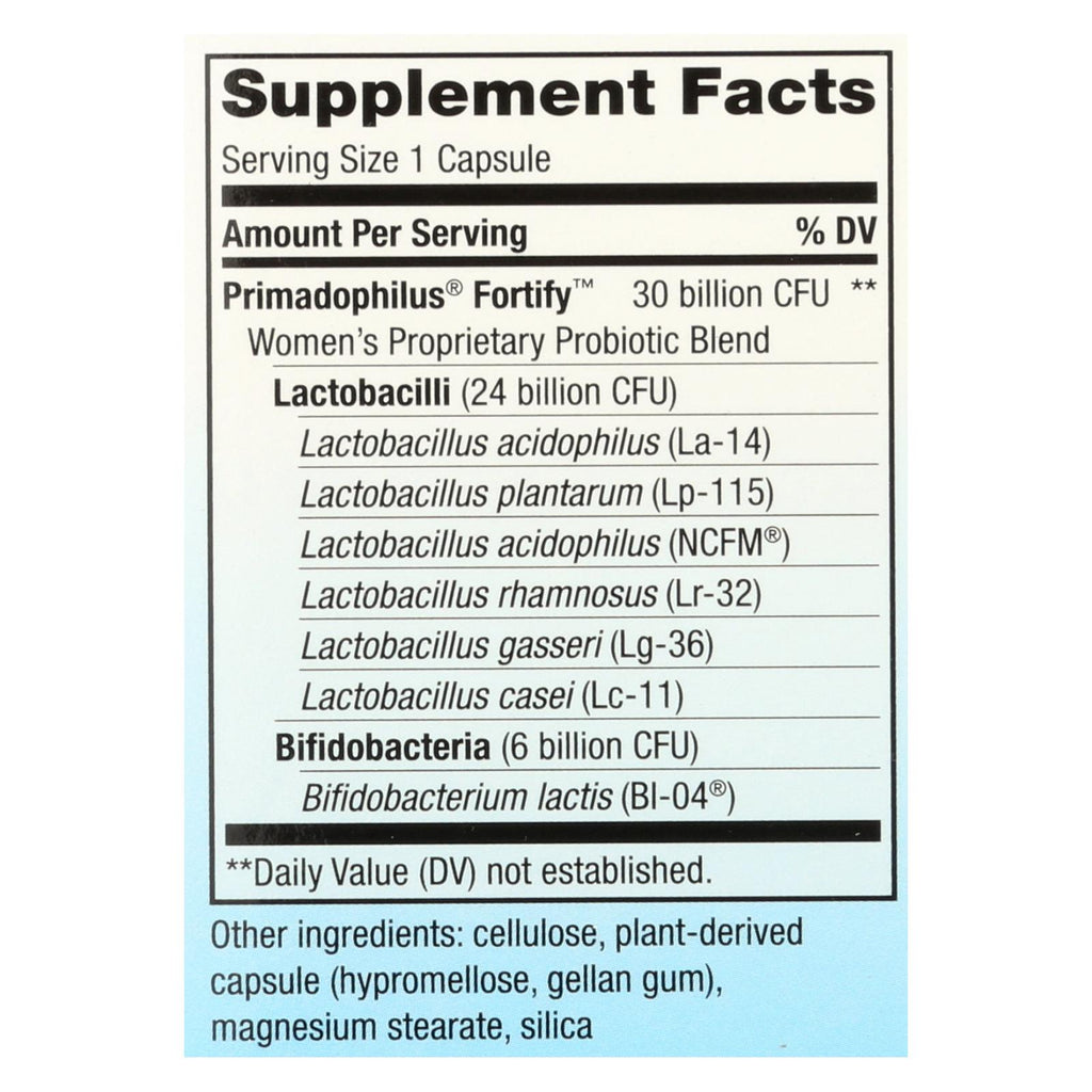 Nature's Way - Fortify Probiotic Women 30b - 1 Each - 30 Vcap - Lakehouse Foods