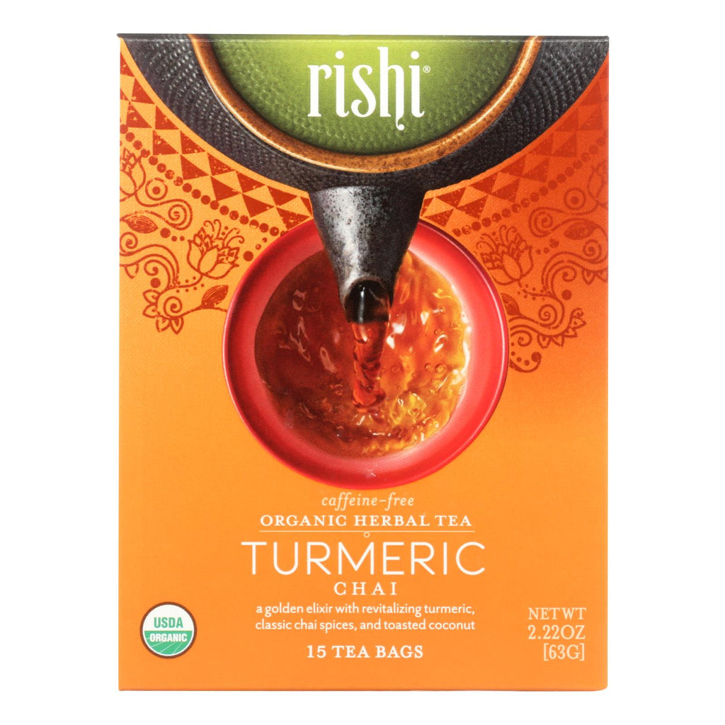 Rishi - Organic Tea - Turmeric Chai - Case Of 6 - 15 Bags - Lakehouse Foods