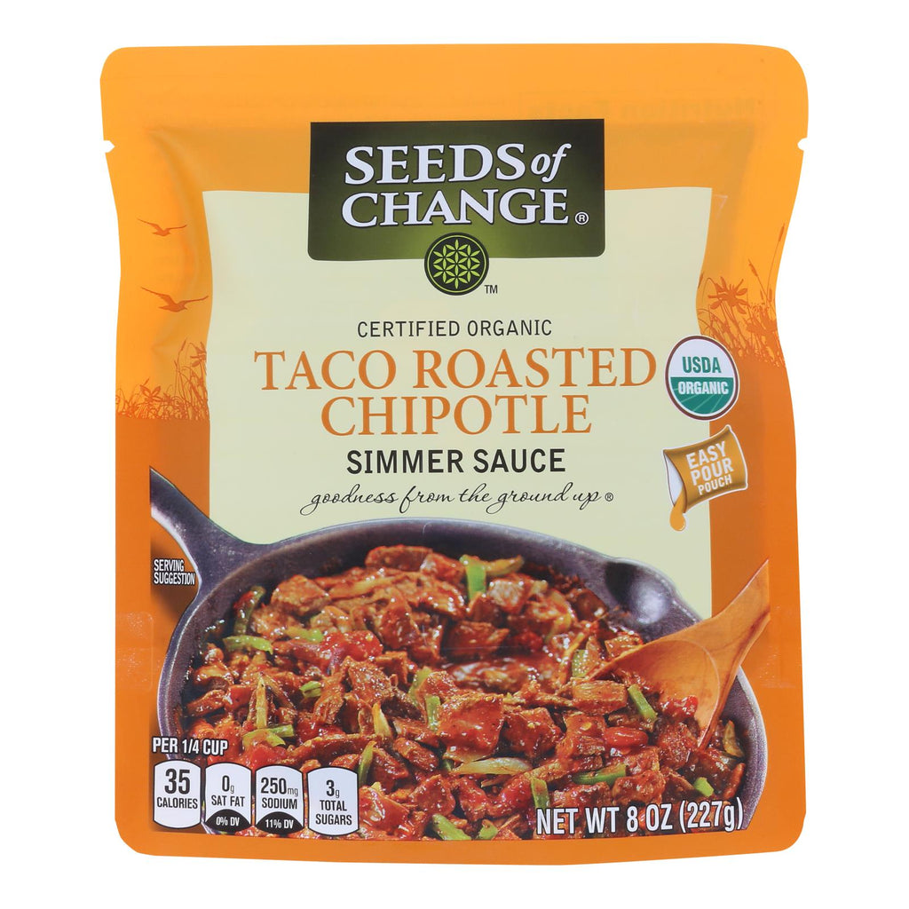Seeds Of Change (ca) Taco Roasted Chipotle Simmer Sauce - Case Of 6 - 8 Oz - Lakehouse Foods